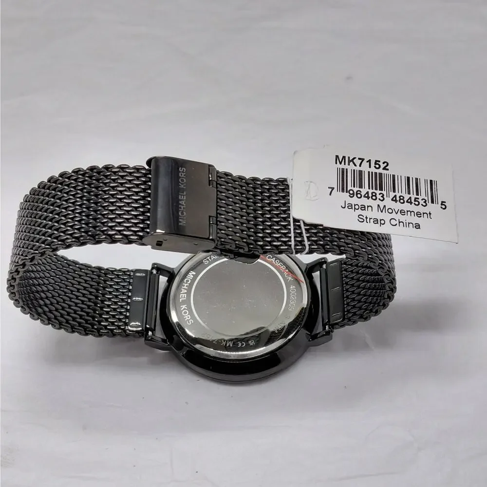 $225 NWT Michael Kors Mens Auden Watch Black Mesh Gift Stainless Steel 42mm